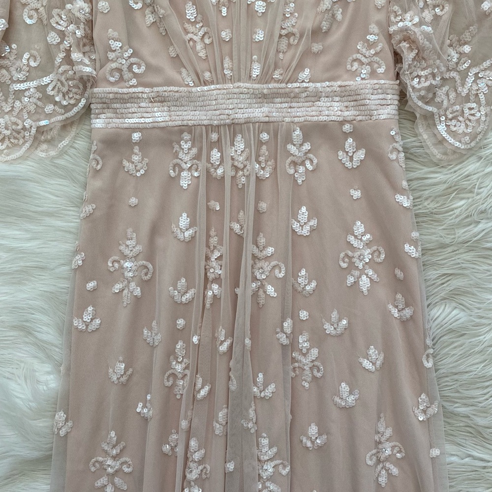 Mac Duggal Blush Pink Embroidered Maxi Dress - Picture 4 of 14
